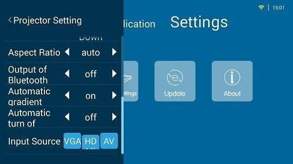 Wipao S3 Projector settings 1