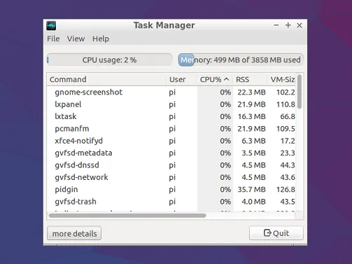 NanoPC T4 Lubuntu Task Manager NanoPC T4 Lubuntu Task Manager