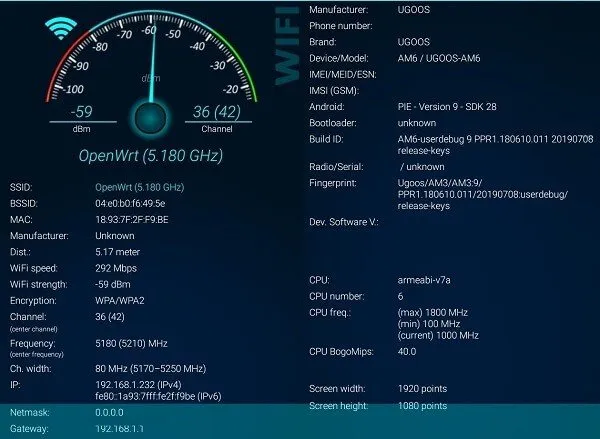 Ugoos AM6 WiFi signal