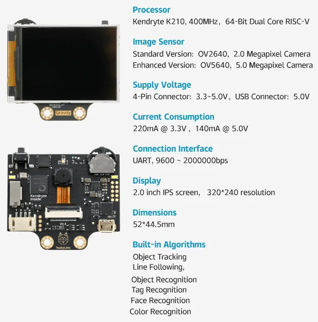 HuskyLens AI Camera Specs