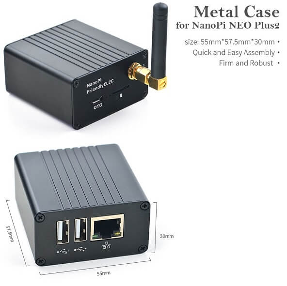 NanoPi / NEO Plus2: Ultra Small Compact Metal Case - nanopi-neoplus2-metal-case