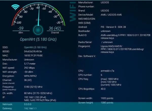 Ugoos AM6 WiFi signal