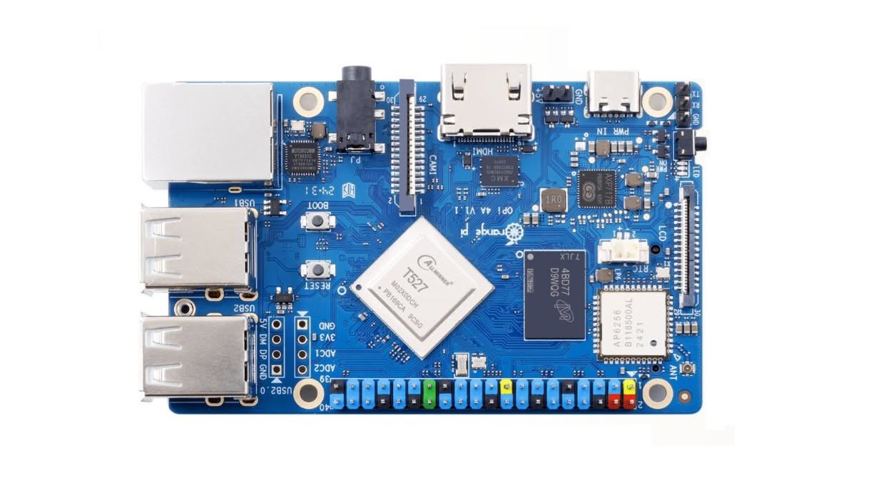Orange Pi 4A Review: A low-cost 8-core RISC-V SBC powered by Allwinner T527 SoC OrangePi 4A SBC