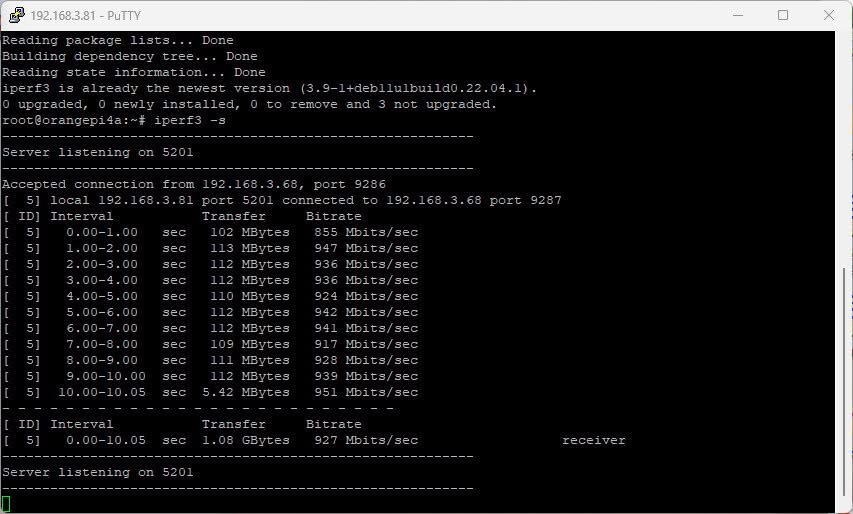 Orange Pi 4A LAN Speed 1